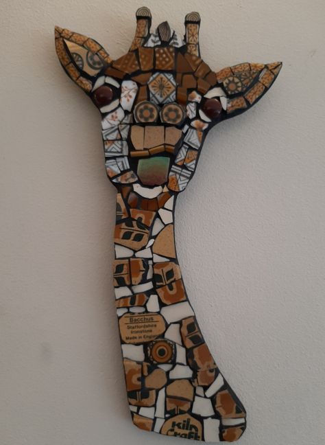 Mosaic Mirrors, Animal Mosaic Art, Mosaic Giraffe, Giraffe Mosaic Patterns, Frog Mosaic Ideas, Giraffe Glass Art, Kookaburra Mosaic, Abstract Mosaic Art, Mosaic Stepping Stones