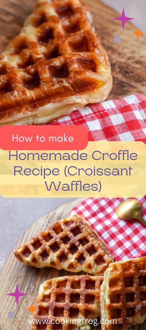 Korean Croissant, Croissant Waffle Recipe, Croffle Recipe, Recipe Croissant, Travel To Korea, Recipe Korean, Apples And Cheese, Waffle Iron, Waffle Recipes