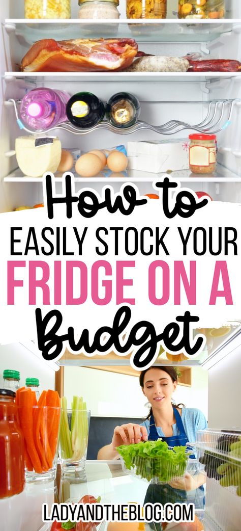 If you want to stock your fridge on a budget with fresh fruits and fresh produce, the best way to do so is by having a plan. Grocery shopping has become very expensive lately; unless you plan ahead, a tight budget doesn’t go very far. Stock The Fridge Grocery Lists, How To Stock A Fridge On A Budget, Fridge Essentials Shopping Lists, Refrigerator Food List, How To Stock A Fridge, Fridge Stock, Stocked Fridge, Fridge Staples, Fridge Essentials