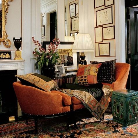 Color Outside the Lines: Ralph Lauren Home Collections Archive ... PART TWO Ralph Lauren Interiors, Mirror On The Wall, Elegant Interiors, Style At Home, A Living Room, My New Room, Beautiful Interiors, Home Collections, Interior Spaces