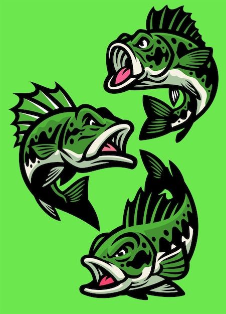 Black Bass Fish, Angry Fish, Angry Cartoon, Giant Fish, Fish Artwork, Fish Graphic, Cartoon Fish, Bass Fish, Fish Vector