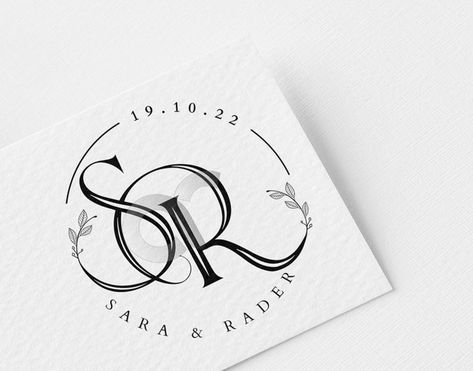 Sr Wedding Logo Design, Wedding Name Initials Logo, Initial Logo Ideas Letters, Initial Design Ideas, Wedding Card Initials, Couples Monogram Design, Monogram Ideas Wedding, Couples Logo Design, Initial Wedding Logo