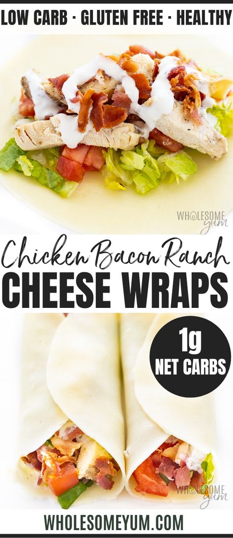 Chicken Bacon Wrap, Bacon Ranch Wraps, Crispy Baked Chicken Legs, Juicy Chicken Breast Recipes, Bacon Wrapped Recipes, Ranch Wraps, Keto Sandwich, Cheese Wraps, Chicken Bacon Ranch Wrap