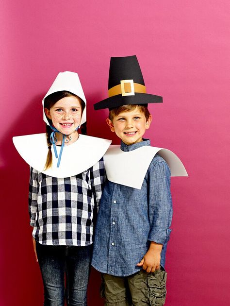 25 Easy Thanksgiving Crafts for Kids Pilgrim Outfit, Grandchildren Activities, Pilgrim Crafts, Thanksgiving Costume, Pilgrim Costume, Garden Ideas Uk, Pilgrims And Indians, Thanksgiving Crafts For Toddlers, Thanksgiving Crafts Preschool