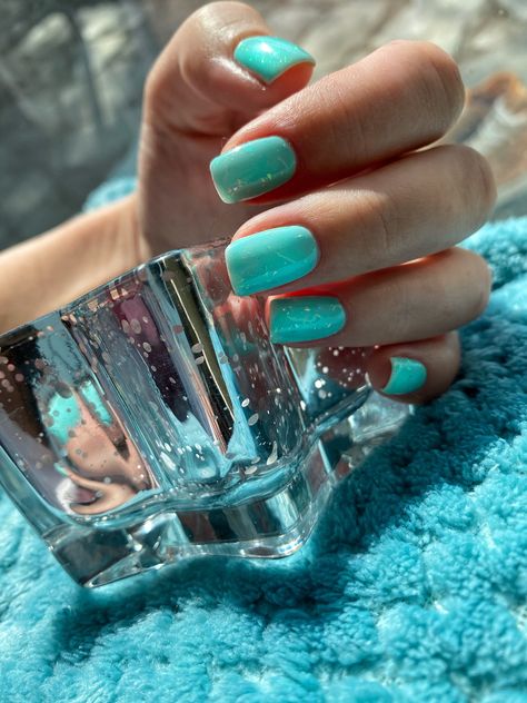 Summer nails turquoise Aquamarine Nails, Nail Aesthetic, Turquoise Nails, Short Square Nails, Square Nails, Gel Polish, Summer Nails, Aquamarine, Gel Nails