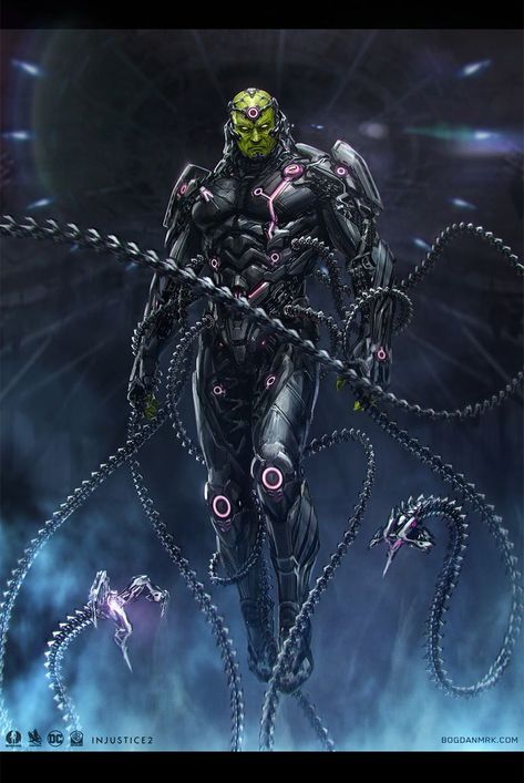 Brainiac Digital Art Character Drawings Games Illustration Paintings & Airbrushing Villain Brainiac Dc, Jonny Rotten, Comic Book Villains, Injustice 2, Comic Villains, Univers Dc, Arte Dc Comics, Dc Villains, Dc Comics Artwork