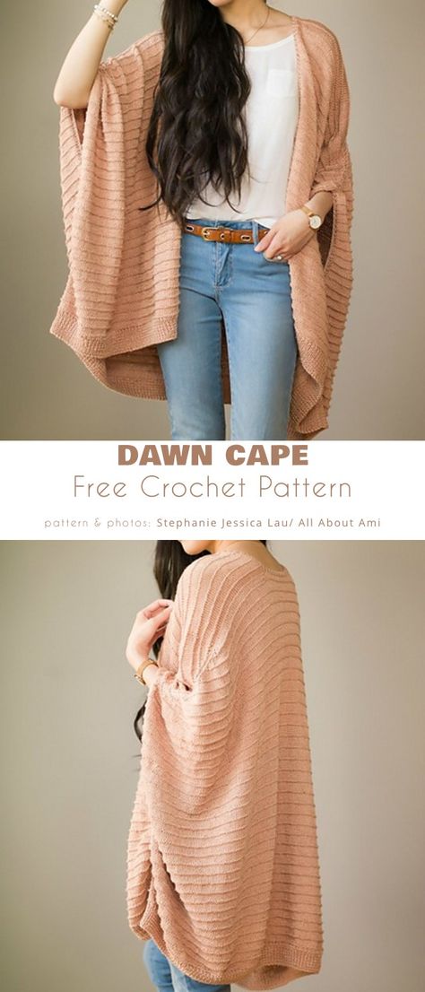 Dawn Cape Crochet Accessories Free Pattern, Crochet Cape Pattern, Crochet Cape, Gilet Crochet, Crochet Shrug Pattern, Shrug Pattern, Crochet Shrug, Crochet Jacket, Crochet Cardigan Pattern