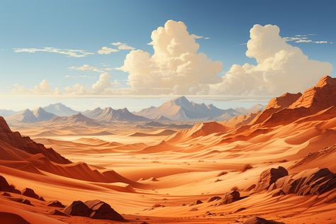 Landscapes Realistic Digital Style desert dunes with sand shifting under sun