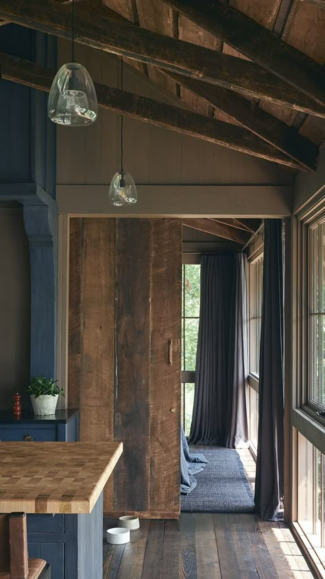 Nequette Lake_Vertical_3 Cabin Wood Paneling, Wooden Lake House, Lake House Interior Doors, Antique Lake House, Cabin Lake House, Lake House Wood Paneling, Cedar Shake Lake House, Barn Pool House, Barn Pool