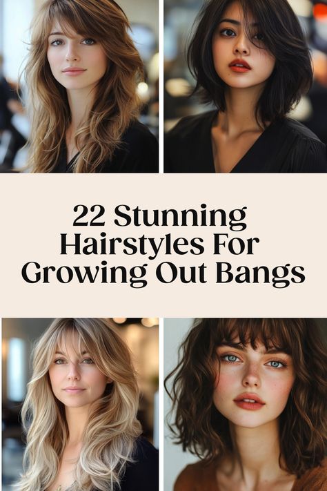 Are you in the process of growing out bangs and looking for hairstyle inspirations? Transitioning from bangs can be a fun journey! Check out these chic and easy growing out bangs hairstyles that will help you embrace your new look effortlessly. From soft waves to elegant updos, there are plenty of options to rock during the awkward stages of growing out your bangs. Say goodbye to the frustration and hello to stylish haircuts that will make you feel confident at every step of the way. Hairstyle Growing Out Bangs, Hairstyles For Growing Out Bangs, Haircut Options, Bangs Haircut, Growing Out Bangs, Effortless Waves, Hair Mistakes, Stylish Hairstyles, Hair To One Side