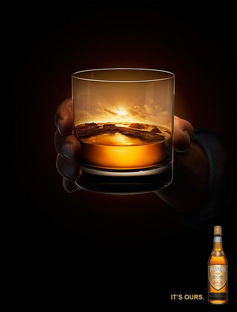 Powers Whiskey on Behance Whiskey Ads, Best Alcohol, Whiskey Brands, Wine Poster, Guerilla Marketing, Photoshop Photos, Hand Model, Irish Whiskey, Gold Labels