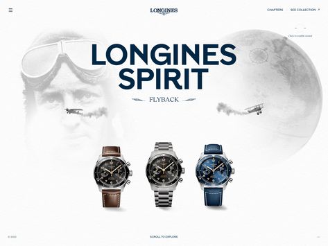 Longines Spirit Flyback - Awwwards SOTD Longines Spirit, Css Design, Web Design Awards, Website Examples, Agency Website Design, Minimalist Layout, Agency Website, Web Design Trends, Responsive Web