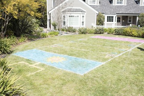 Spray Chalk Football Field Diy Football Field, Spray Chalk, Entertaining Kids, Football Diy, Football Field, A Football, The Neighborhood, The Grass, 7th Birthday