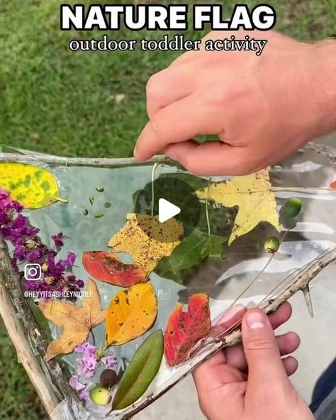 Creating Memories With Casey | Creator | DIY on Instagram: "Adorable!
#fall #craft #kids #diycrafts #outdoors #mommyandme #toddlercrafts #toddler" Fall Craft Kids, Outdoor Activities For Toddlers, Fall Flags, Preschool Projects, Craft Kids, Fall Craft, Creating Memories, Toddler Crafts, Toddler Activities