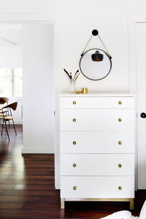 Weekend Project Ideas: 10 Power Tool-Free IKEA Hacks to Try! Ikea Drawer, Ikea Dresser Makeover, Tarva Dresser, Ikea Dresser Hack, Ikea Tarva Dresser, Ikea Tarva, Dresser Hack, Sarah Sherman, Ikea Dresser