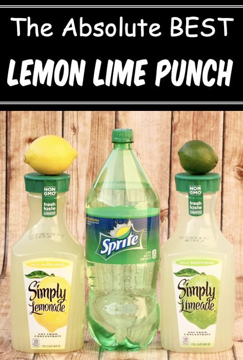 Lemon Lime Punch Recipe Clear Alcoholic Punch, Simply Lemonade Punch, Limeade Punch Nonalcoholic, Countrytime Lemonade Punch, Clear Punch Recipes Non Alcoholic, Lime Punch Recipe, Punch Recipes With Sprite, Clear Punch Recipes, Lemonade Punch Recipes