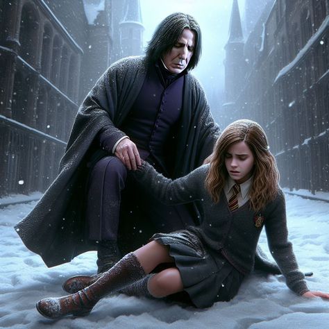 Severus Snape And Hermione Granger, Snape X Hermione, Severus Snape Hermione Granger, Hermione Granger Fanart, Snape Fan Art, Snape And Hermione, Severus Snape Fanart, Emma Watson Pics, Severus Rogue