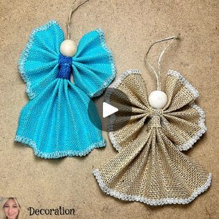 How To Make Ribbon Angels Christmas, Burlap Angel Ornaments Diy, Ribbon Angels How To Make, Angel Diy Crafts, Ribbon Angels, Angel Ornaments Diy, Angel Diy, Diy Angel Ornaments, Christmas Angel Crafts