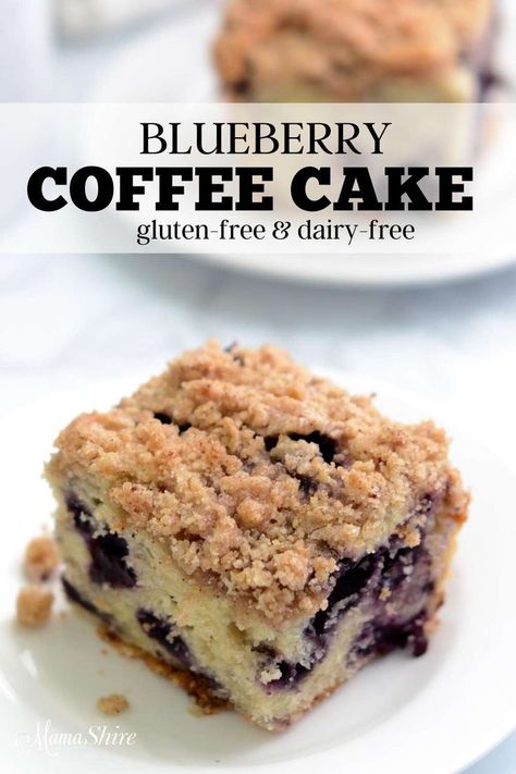 Bursting with blueberries and topped with cinnamon streusel this gluten-free blueberry coffee cake is a delicious treat for breakfast, brunch or coffee time. Low Calorie Coffee Cake, Pillsbury Gluten Free, Fodmap Desserts, Gluten Free Coffee Cake, Morning Ideas, Gf Sweets, Gluten Free Coffee, Blueberry Coffee, Gf Baking