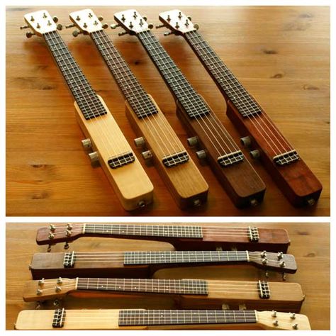 New style of electric ukulele comes in 4 different wood species. | Check out 'AICHIBI Elekstick Ukulele' on Indiegogo. Making Instruments, Resin Guitar, Electric Ukulele, Homemade Musical Instruments, Cool Ukulele, Funny Guitar, Homemade Instruments, Guitar Diy, Ukulele Music