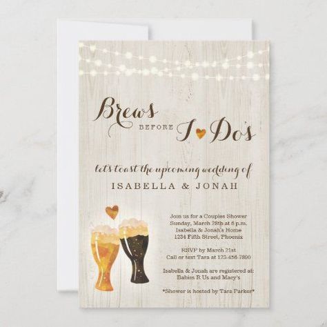 Brewery Wedding Reception, Beer Invitation, Rehearsal Dinner Invitations Rustic, Reception Only Invitations, Anniversary Party Invitations, Brewery Wedding, Beer Brewery, Couples Shower Invitations, Wedding Party Invites