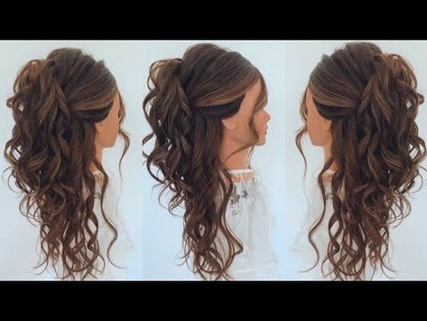 Up Down Wedding Hairstyles, Bridal Hair Half Up, Hairstyle Bridal, Wedding Hairstyles And Makeup, Down Wedding Hairstyles, Half Up Wedding Hair, Wedding Hair Half, Half Up Half Down Hair Prom, Hairstyle Idea