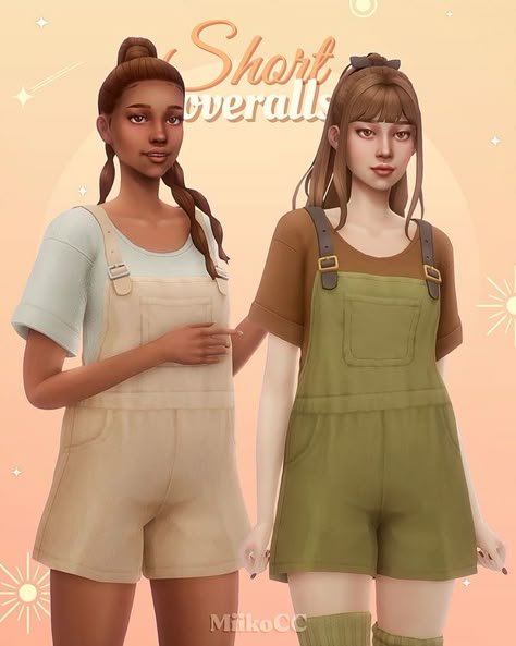 Short overalls | Patreon Cc Clothes Sims 4, Dresses Sims 4, Best Sims 4 Cc, Cc Packs, Sims 4 Mm Cc, Sims 4 Body Mods, Tumblr Sims 4, Sims 4 Cc Folder, Sims 4 Teen