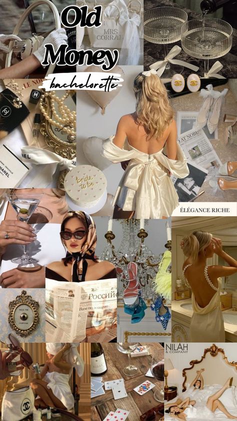 Old Money Aesthetic Bachelorette, Vintage Bachelorette Party Themes, Diamond Bachelorette Theme, Gold Bachelorette Theme, Golden Bachelorette Party, Old Hollywood Bachelorette Party, Old Money Bridal Shower Ideas, Paris Hen Do, Old Money Party Aesthetic