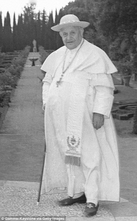 Pope John XXIII, who was Pope for four years from 1958 - 1962, pictured at Castel Gandolfo in the Gardens The Eucharist Catholic, Pope Pius Xii, Franciscan Friar, St John Paul Ii, Pope Benedict Xvi, Pope Benedict, Hotel Suite, Vatican Museums, Sistine Chapel