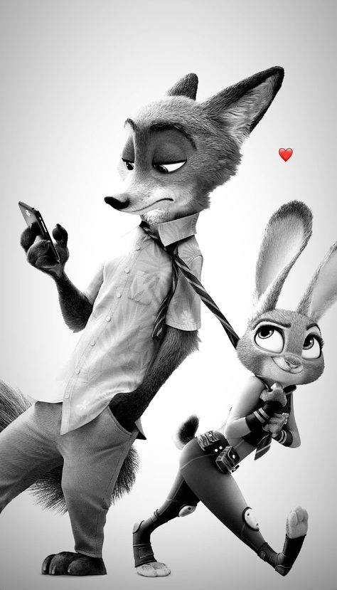 Zootopia Wallpaper Couple, Wallpaper Cartoon Couple, Couples Cartoon Aesthetic, Cute Disney Characters, Disney Characters Wallpaper, Images Disney, Cute Bunny Cartoon, Cartoon Character Pictures, Pinturas Disney