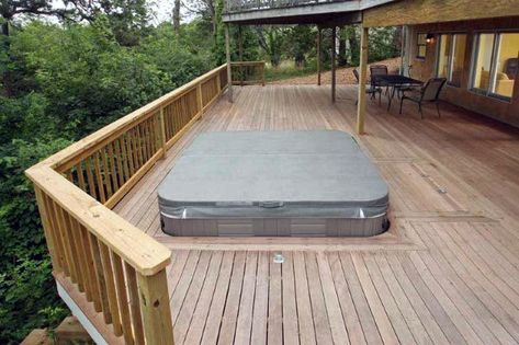 Whirlpool Deck, Hot Tub Deck Design, Small Hot Tub, Sunken Hot Tub, Outside Showers, Tub Deck, Hot Tub Landscaping, Hot Tub Patio, Spa Jacuzzi