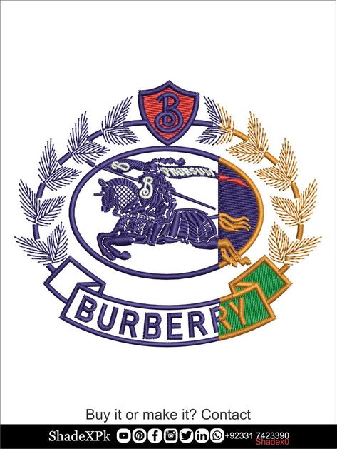 Burberry, horse, blue, green Burberry Logo Design, Tshirt Printing Business, Art Alevel, Logo Jersey, Burberry Logo, Adidas Design, Jungle Pattern, New Embroidery, Simple Embroidery Designs