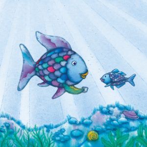 Give away your shiny scales. The Rainbow Fish means so much more to me as an adult than it did as a kid. Rainbow Fish Characters, Rainbow Fish Nursery, Rainbow Fish Tattoo, Rainbow Fish Art, Peer Counseling, Rainbow Fish Book, Library Poster, The Rainbow Fish, Fishing Nursery