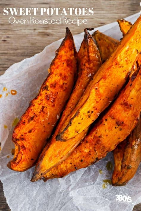 Sweet Potato Wedges Oven, Sweet Potato Steak, Oven Roasted Sweet Potato Fries, Steak Fries Recipe, Fries Recipes, Oven Roasted Sweet Potatoes, Fried Steak Recipes, Steak In Oven, Baked Steak