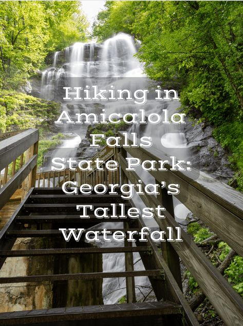 As Georgia’s tallest waterfall, Amicalola Falls is not exactly a hidden gem, but it’s definitely deserving of all the hype!  With 14 miles of trails throughout the park, you won’t want to miss hiking in Amicalola Falls State Park.   Reaching 729 feet, this incredible cascading waterfall is definitely worth the many stairs.  The rewarding hike along the falls is otherworldly as the water courses below you.  The man-made open grate stairs lead you up alongside and even over, yes, OVER, the ... Amicalola Falls State Park, Amicola Falls State Park, Georgia State Parks, Amicalola Falls, Cloudland Canyon, Fitness Trail, Cascading Waterfall, Glamping Site, Mountain Laurel