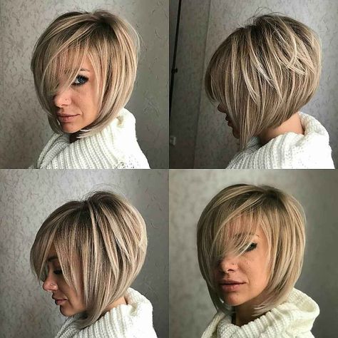 21 Coolest Ways to Get an Angled Bob with Layers Super Thick Hair Styles Medium, Stacked Bob Hairstyles For Fine Hair, Bob Lung, Short Angled Bobs, Bob Hairstyles 2018, Tan Skin Blonde Hair, Angled Bobs, Κούρεμα Bob, Angled Bob Haircuts