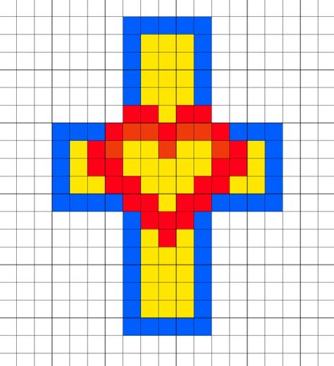 Cross Perler Bead Pattern, Cross Perler Bead Patterns, Christian Perler Bead Patterns, Cross Perler Beads, Perler Heart, Lego Heart, Cross With Heart, Melty Bead Designs, Pixel Quilting