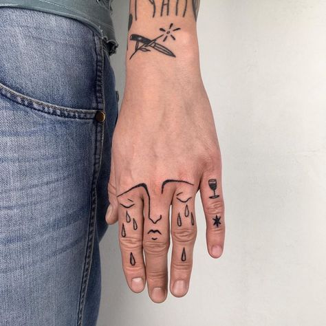 handpoke tattoos on Instagram: “hand composition 🍷😢 . . . #stickandpoke #handpoke #tattoo #qttr #berlintattoo” Hand Composition, Hand Poke Tattoo, Sock Tattoo, Germany Tattoo, Hand And Finger Tattoos, Handpoke Tattoo, Blue Tattoo, Hand Poked Tattoo, Poke Tattoo