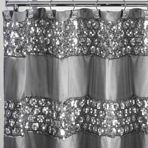 Arrives by Mon, Jan 10 Buy Popular Bath Sinatra Silver Polyester Shower Curtain, 72x72 at Walmart.com Silver Shower Curtain, Glitter Shower Curtain, Glitter Shower, Draps Design, Luxury Shower Curtain, Modern Shower Curtains, Custom Shower Curtains, Luxury Shower, Fabric Shower Curtain