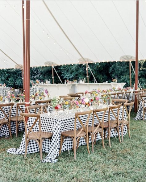 Checkered Tablecloth Wedding, Gingham Wedding Table, Gingham Tablecloth Wedding, Classic Wedding Songs, Gingham Wedding, Gingham Party, Gingham Tablecloth, Checkered Tablecloth, Bistro Lights