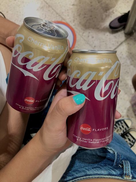 Vanilla Coke Aesthetic, Locker Snacks, Cherry Vanilla Coke, Coca Cola Zero, Cherry Coke Can, Cherry Coke, Cherry Vanilla, Vanilla Coke, Cherry Cola