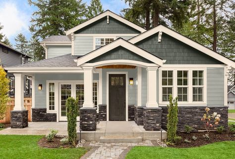 Traditional Design Exterior Paint Colors | Sherwin-Williams Sherwin Williams Exterior, Home Improvement Loans, Traditional Style Homes, Design Exterior, Exterior Paint Colors, Architecture Exterior, New Homeowner, Blue House, Sherwin Williams