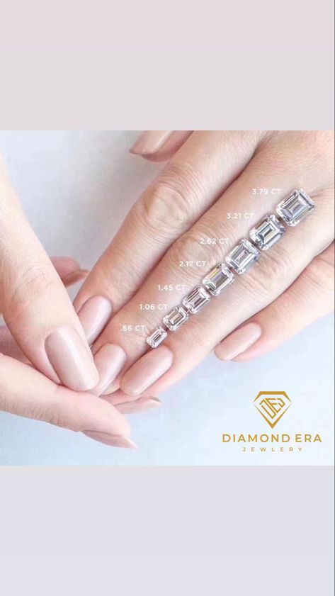 Diamond Stacks, Diamond Size Chart, Custom Pendants, Emerald Cut Diamond, Latest Jewellery, Pretty Rings, Letter Pendants, Emerald Cut Diamonds, Diamond Watch