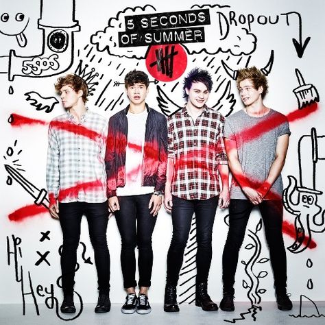 Grappig, met alle tekeningetjes die ze zelf hebben getekend! 5sos Album Cover, 5sos Album, She Looks So Perfect, 5sos Wallpaper, Music Album Covers, Five Seconds Of Summer, Music Album Cover, Second Of Summer, Summer Wallpaper