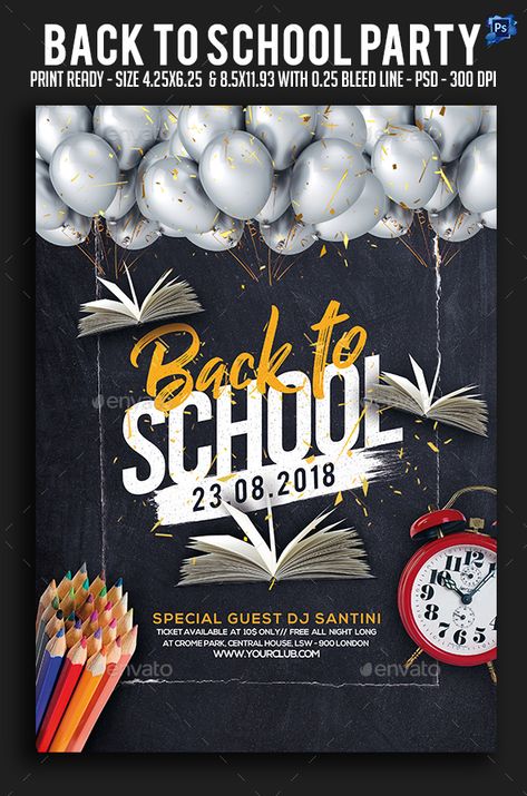 #Back To #School #Party #Flyer - Clubs & Parties #Events Graduation Party Flyer, Business Advertisement, School Flyer, Party Flyer Template, Back To School Party, School Celebration, Birthday Flyer, Event Flyer Templates, Event Flyers