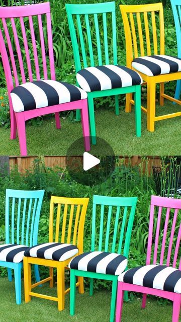 Mark Montano on Instagram: "Thrift store chair makeover!  #summertime #thriftstorefinds #chairmakeover #thriftstoreflip #upholstered #upholstery #diyfurniture #paintedchairs #furnitureflip" Wooden Chair Upcycle, Chair Upcycle, Mark Montano, Thrift Store Flips, Upcycle Chair, Chair Makeover, Painted Chairs, Diy Chair, Thrift Store Finds