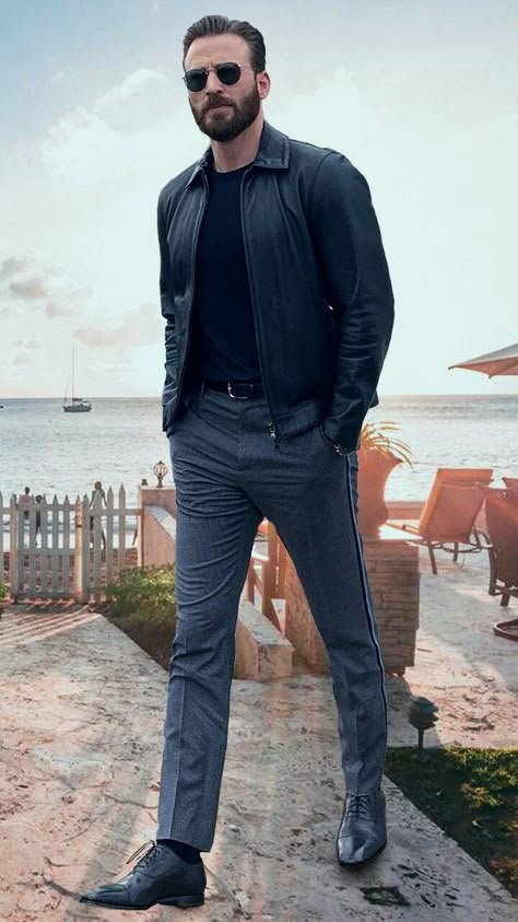 Chris Evans Style Outfits, Chris Evans Fashion, Chris Evans Casual, Daddy Outfits Men, Chris Evans Outfits, Chris Evans Suit, Chris Evans Style, Black Shoes Outfit, Shopping Ads