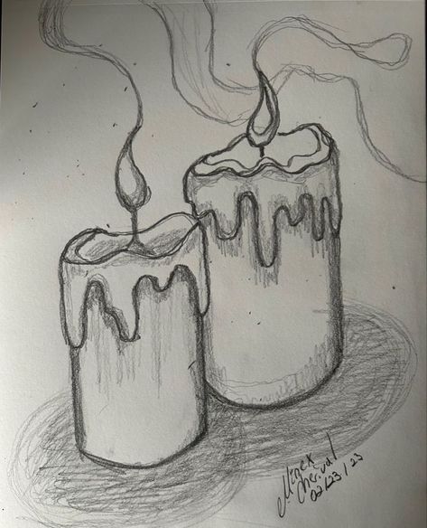 Drawing Of Candles, Easy Candle Drawing, Candles Drawing Art, Sketch Ideas Aesthetic Vintage Easy, Cute Easy Drawings Sketches Simple, Melting Candle Drawing, Candle Art Drawing, Simple Easy Drawings, Candles Drawing