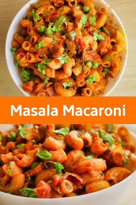 Masala Macaroni Recipe, Vegetarian Macaroni Recipes, Easy Indian Pasta Recipes, How To Make Spicy Pasta, Macaroni Recipe Easy, Simple Macronie Recipe, Twisted Pasta Recipes, How To Make A Pasta, Pasta Macaroni Recipes