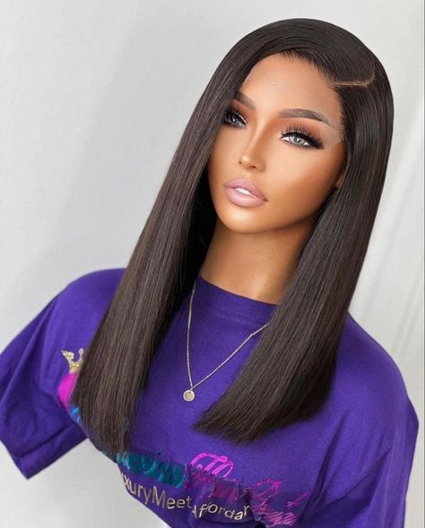 Weavon Hairstyles, Frontal Wig Hairstyles, Wig Caps, Long Bob Hairstyles, Long Bob, Brown Skin, Bob Wigs, Frontal Wigs, Bob Hairstyles